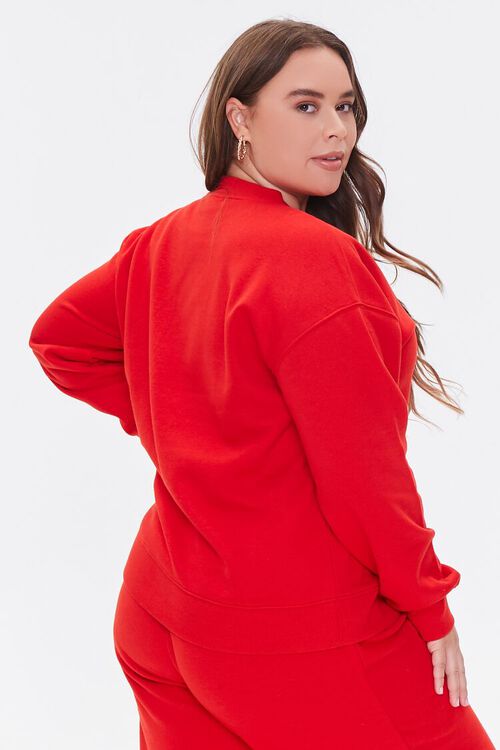 RED/MULTI Plus Size Fleece Noel Pullover, image 3