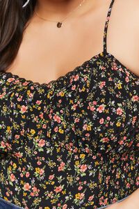 BLACK/MULTI Plus Size Floral Print Bodysuit, image 5