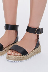 BLACK Espadrille Flatform Sandals, image 5