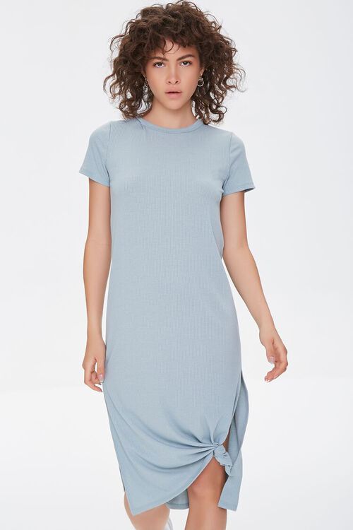 SEAFOAM Recycled Leg-Slit T-Shirt Dress, image 1