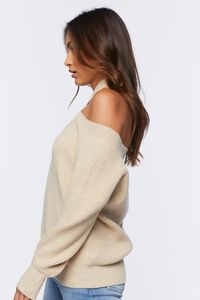 BEIGE Crisscross Off-the-Shoulder Sweater, image 2