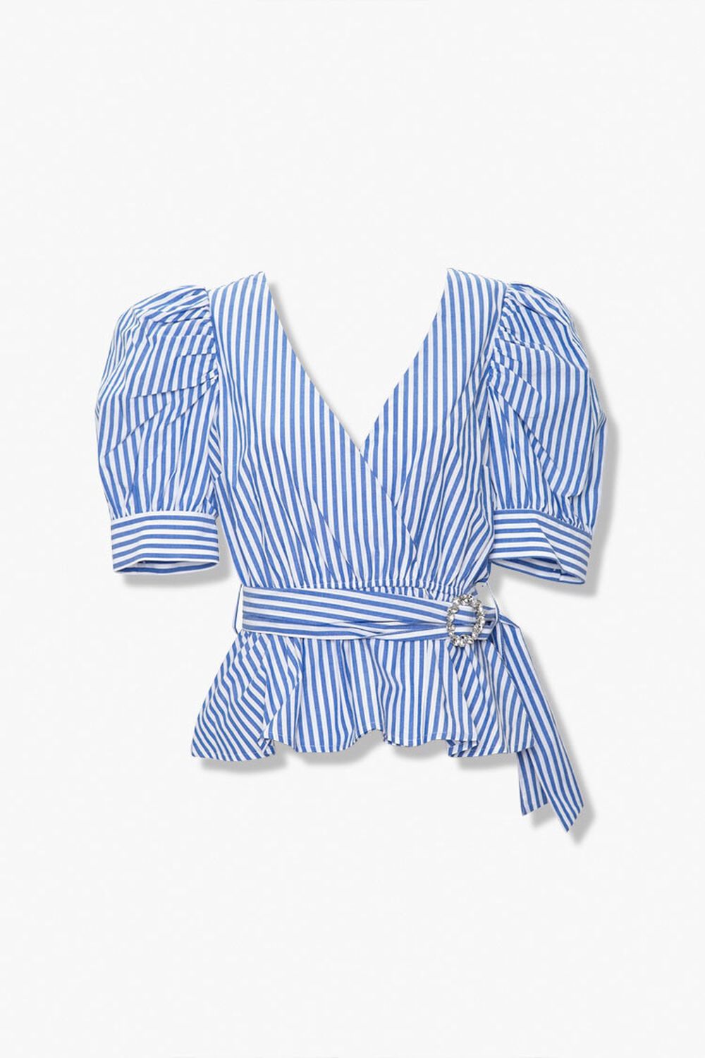 Pinstriped Puff-Sleeve Top, image 1