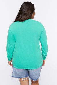 GREEN/MULTI Plus Size Happiness Graphic Long-Sleeve Tee, image 3
