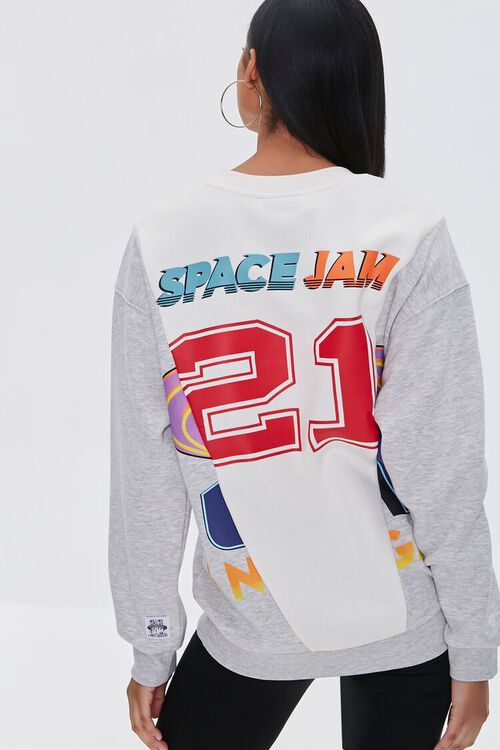 HEATHER GREY/MULTI Reworked Space Jam Pullover, image 3