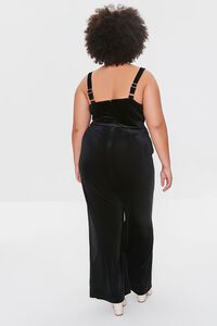 BLACK Plus Size Velvet Jumpsuit, image 3