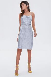 LIGHT BLUE/WHITE Satin Spotted Print Dress, image 4