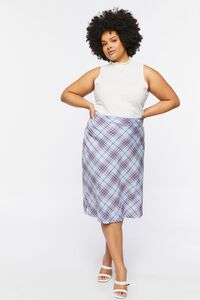 CLOUD/MULTI Plus Size Plaid A-Line Midi Skirt, image 1