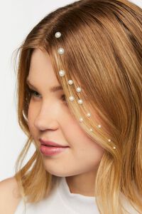 CREAM/MULTI Adhesive Hair Faux Pearls, image 2