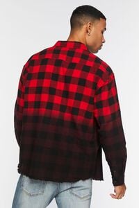 BLACK/RED Frayed Buffalo Plaid Dip-Dye Shirt, image 3