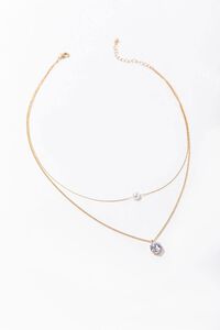 GOLD/CLEAR Layered CZ Pendant Necklace, image 3