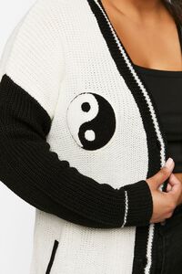 BLACK/WHITE Plus Size Yin Yang Cardigan Sweater, image 5