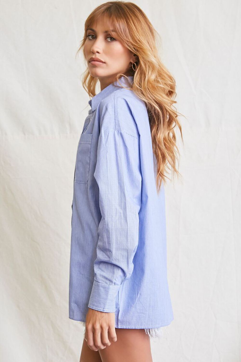 BLUE/WHITE Textured Pocket Shirt, image 2