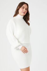 VANILLA Plus Size Ribbed Sweater & Skirt Set, image 2
