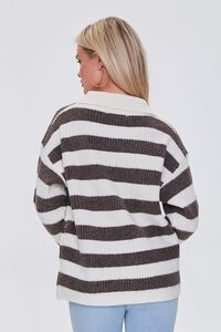 CREAM/BROWN Striped Sweater-Knit Pullover, image 3
