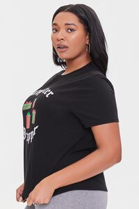 BLACK/MULTI Plus Size Gangster Wrapper Graphic Tee, image 2