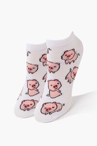 Pig Print Ankle Socks, image 1