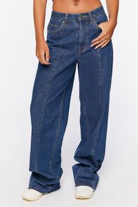 MEDIUM DENIM Baggy Straight-Leg Jeans, image 2