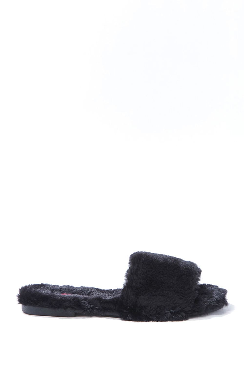BLACK Faux Fur Slippers, image 1