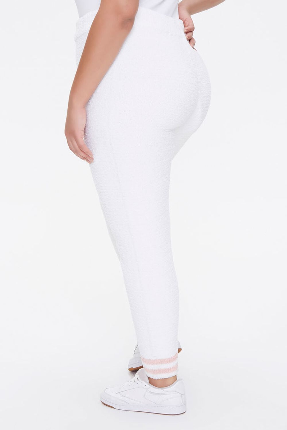 CREAM/ROSE Plus Size Sweater-Knit Striped Joggers, image 3