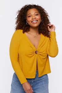 Plus Size Split-Front O-Ring Top, image 1