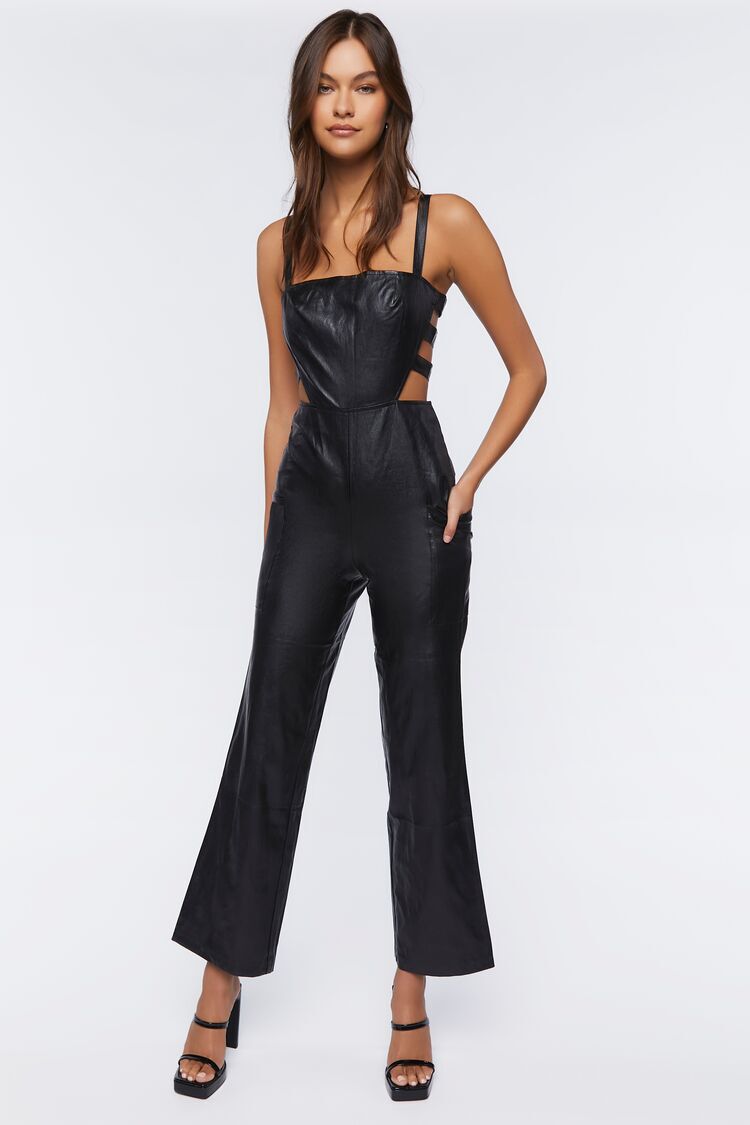 Live The Process Synthetic Cutout Jumpsuit in Black Womens Clothing Jumpsuits and rompers Full-length jumpsuits and rompers 