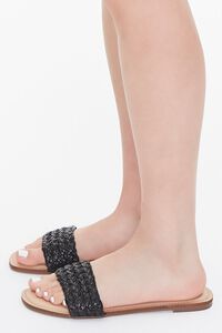 BLACK Braided Flat Sandals, image 2