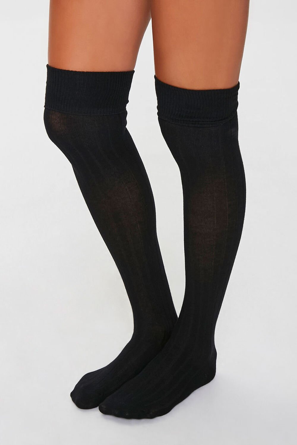 BLACK/BLACK Ribbed Over-the-Knee Socks Pack, image 1