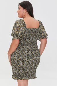 BLACK/MULTI Plus Size Floral Print Dress, image 3