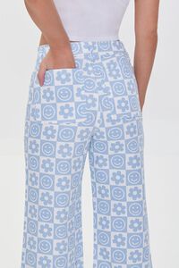 BLUE/WHITE Checkered Happy Face Jeans, image 5