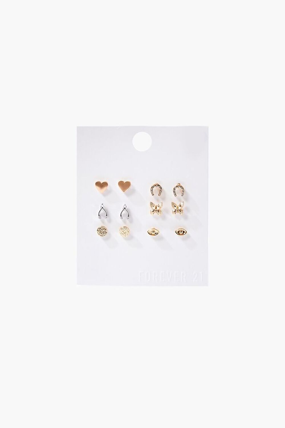 GOLD/SILVER Variety Stud Charm Earring Set, image 1