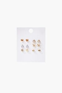 GOLD/SILVER Variety Stud Charm Earring Set, image 1