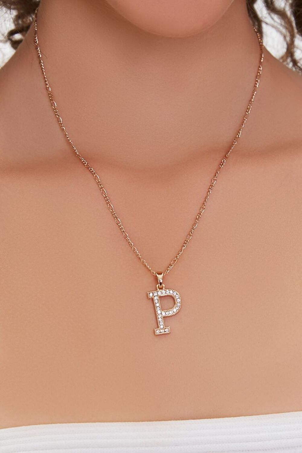 GOLD/P Initial Pendant Necklace, image 1
