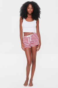 RED/WHITE Striped Drawstring Pajama Shorts, image 5