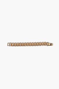 GOLD/CLEAR Chunky Rhinestone Curb Chain Bracelet, image 3