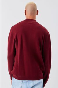 RED Marled Knit Half-Zip Sweater, image 4