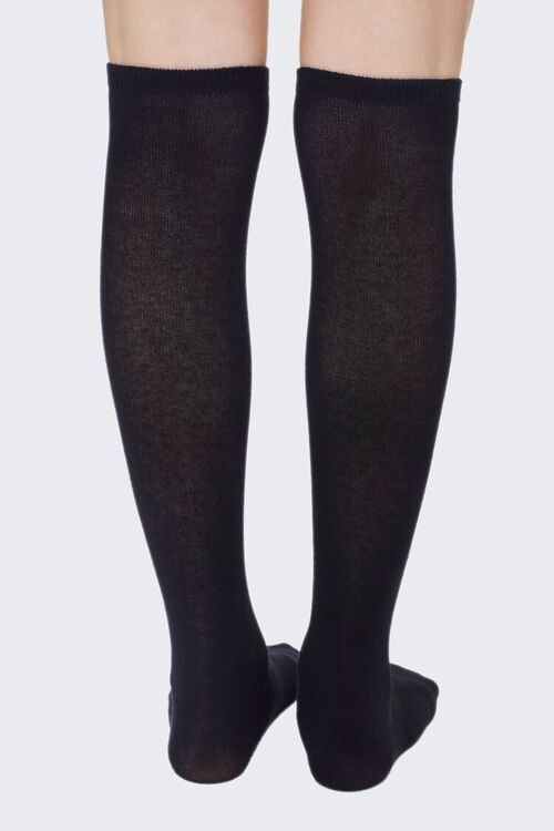 BLACK/BLACK Pointelle Knit Knee-High Socks, image 6