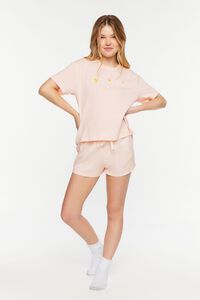 PINK Graphic Tee & Shorts Pajama Set, image 4