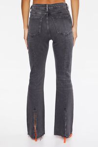 WASHED BLACK Distressed Raw-Cut Bootcut Jeans, image 4
