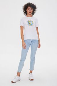 WHITE/MULTI Floral Earth Graphic Tee, image 4