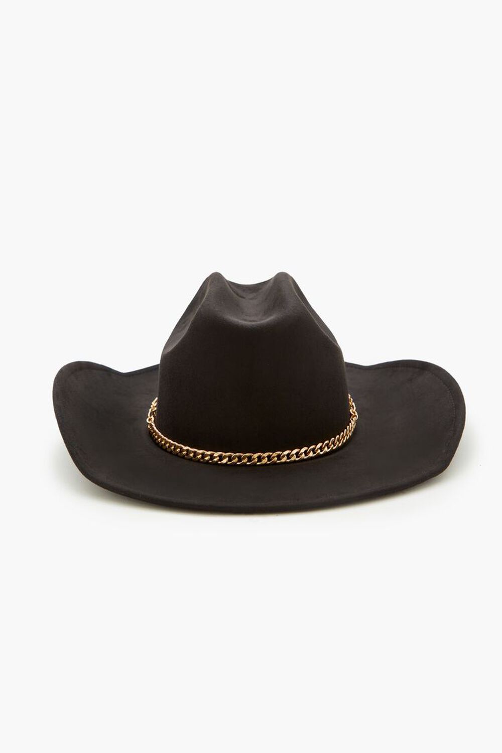 BLACK/GOLD Chain-Trim Brushed Cowboy Hat, image 3