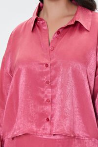 ROSE PETAL Plus Size Satin Button-Front Shirt, image 5