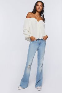 IVORY Chiffon Off-the-Shoulder Top, image 4