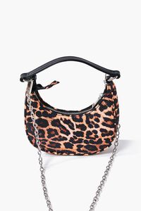 BLACK/TAN Leopard Print Nylon Crossbody Bag, image 4