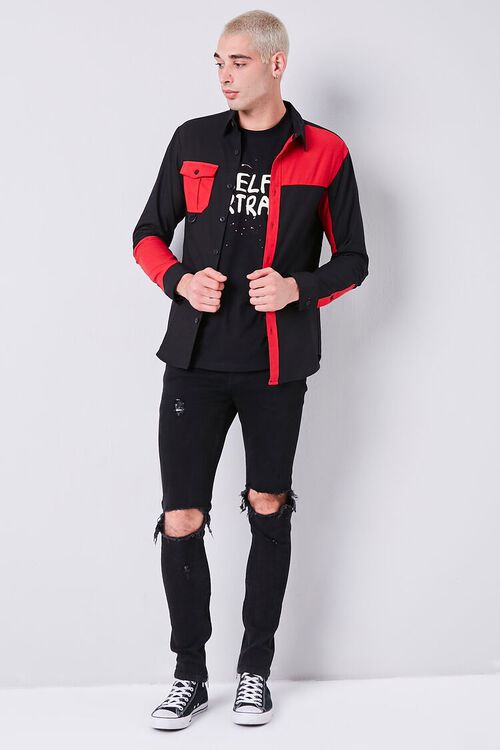 BLACK/RED Classic Colorblock Shirt, image 4