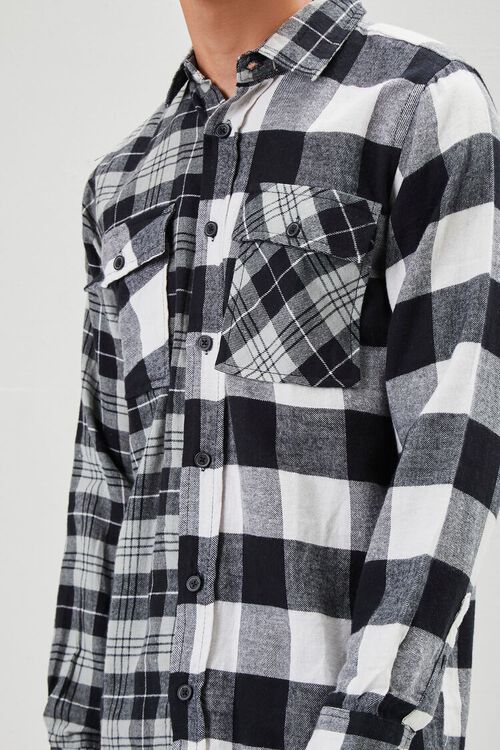 BLACK/WHITE Reworked Plaid Button-Front Shirt, image 5