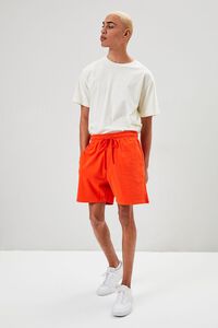RED French Terry Drawstring Shorts, image 5