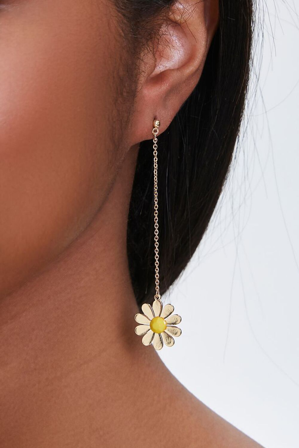 GOLD Daisy Pendant Drop Earrings, image 1