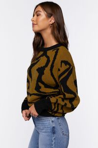 BLACK/CAMEL Abstract Striped Sweater, image 3