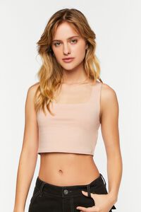 NUDE PINK Cropped Tank Top, image 1