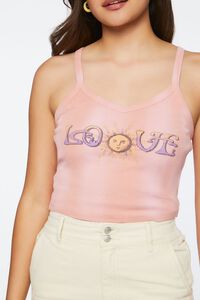 PINK/MULTI Love Graphic Cropped Tank Top, image 5